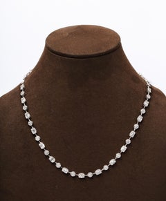 Round and Emerald Cut Diamond Illusion Set Necklace