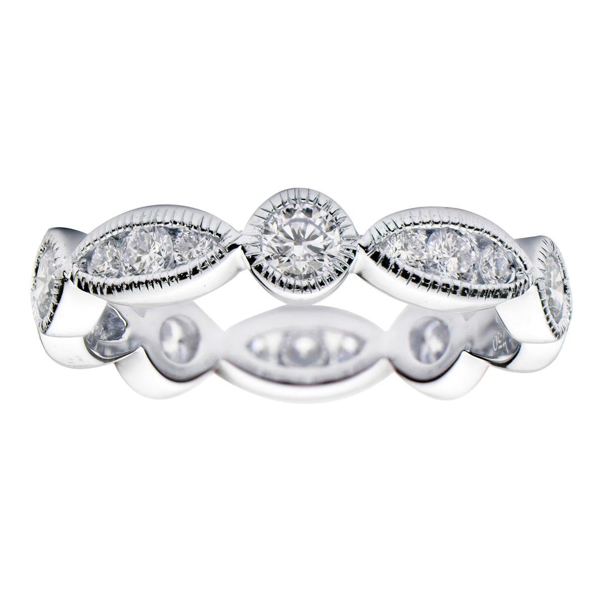 Round and Illusion Marquee Eternity Band