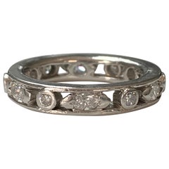 Round and Marquise Diamond Eternity Band in Platinum