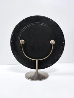 Miroir de coiffeuse rond postmoderne en laiton anodisé attribué à Sergio Mazza, Italie