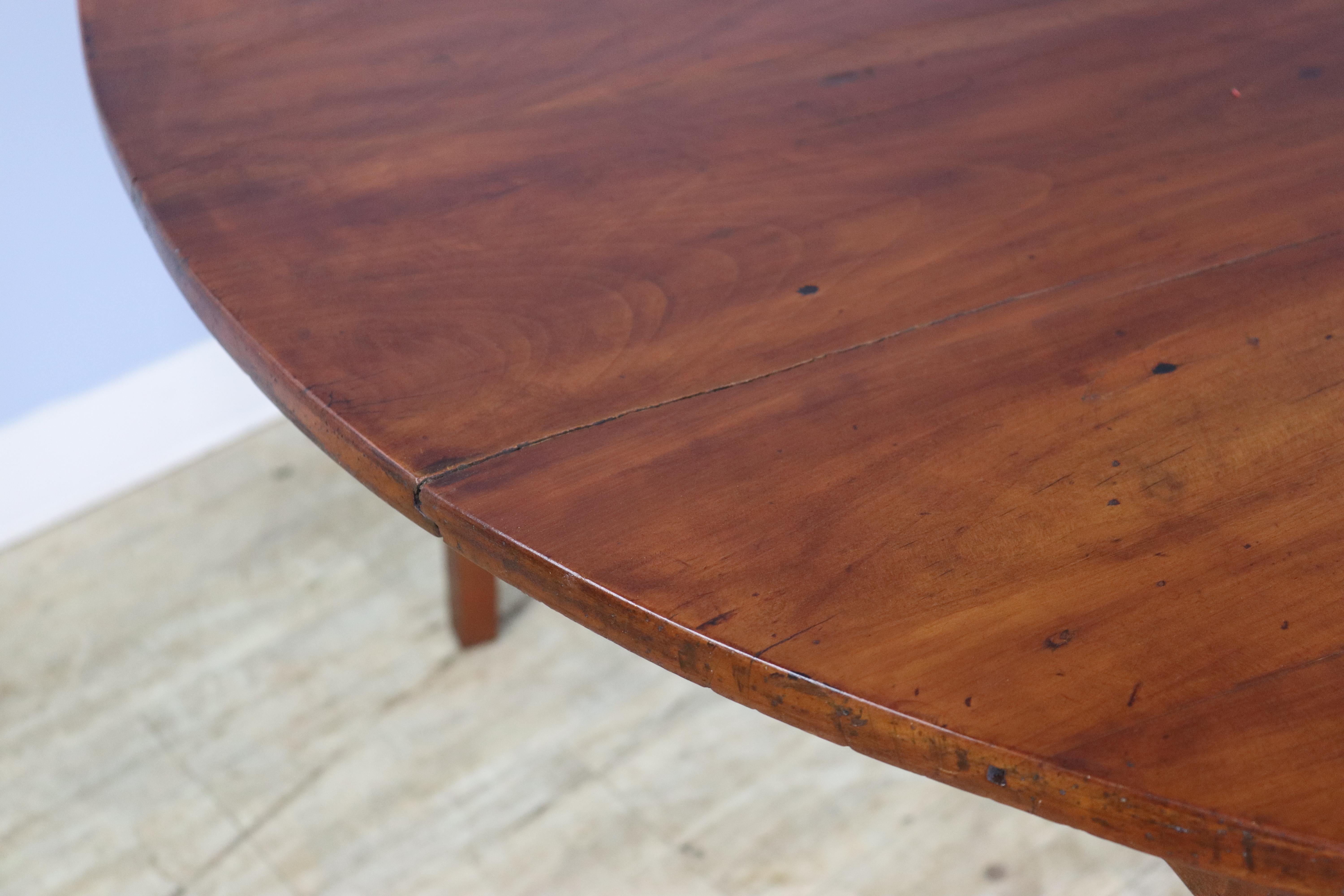 19th Century Round Antique Fruitwood Dining Table