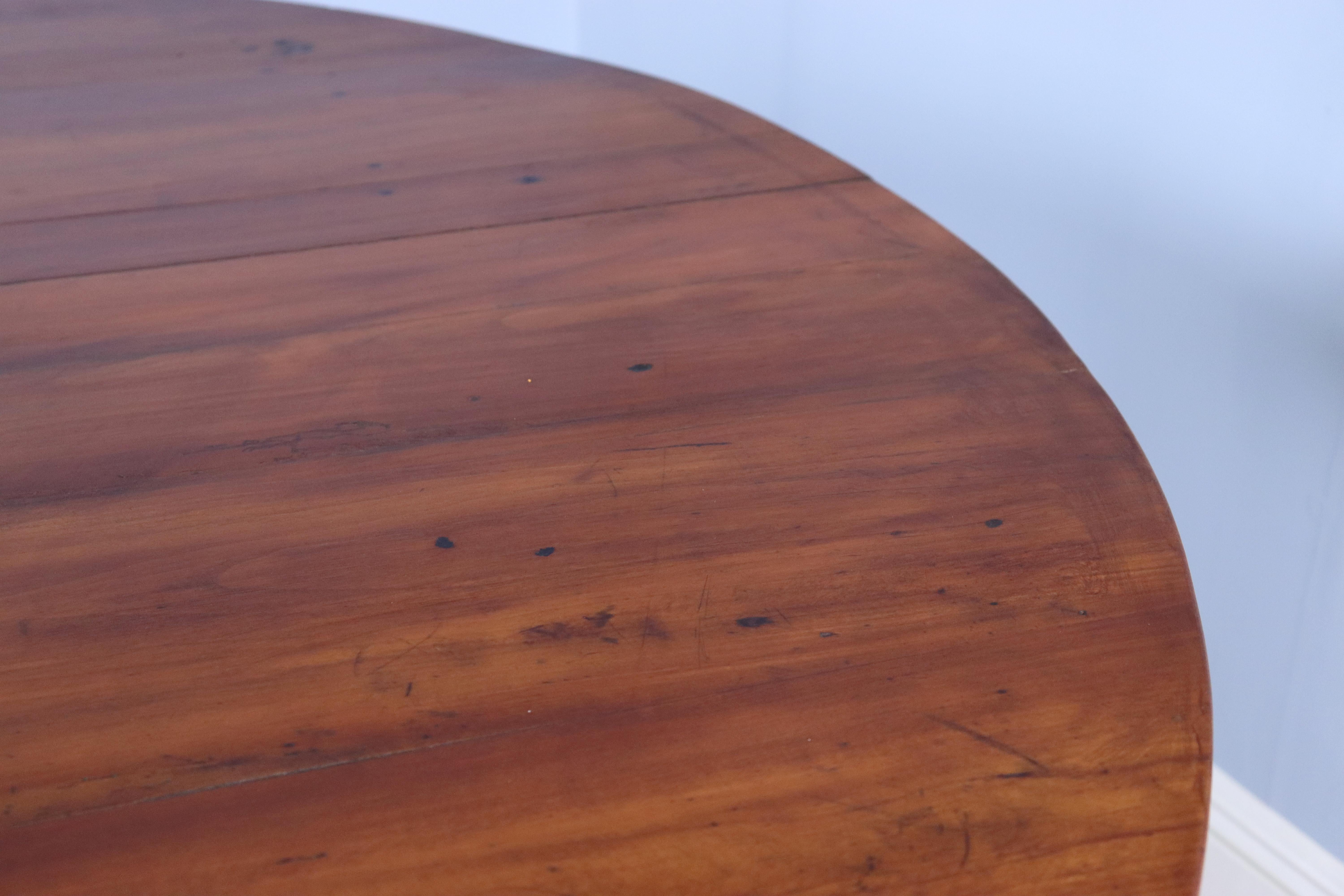 Round Antique Fruitwood Dining Table 1
