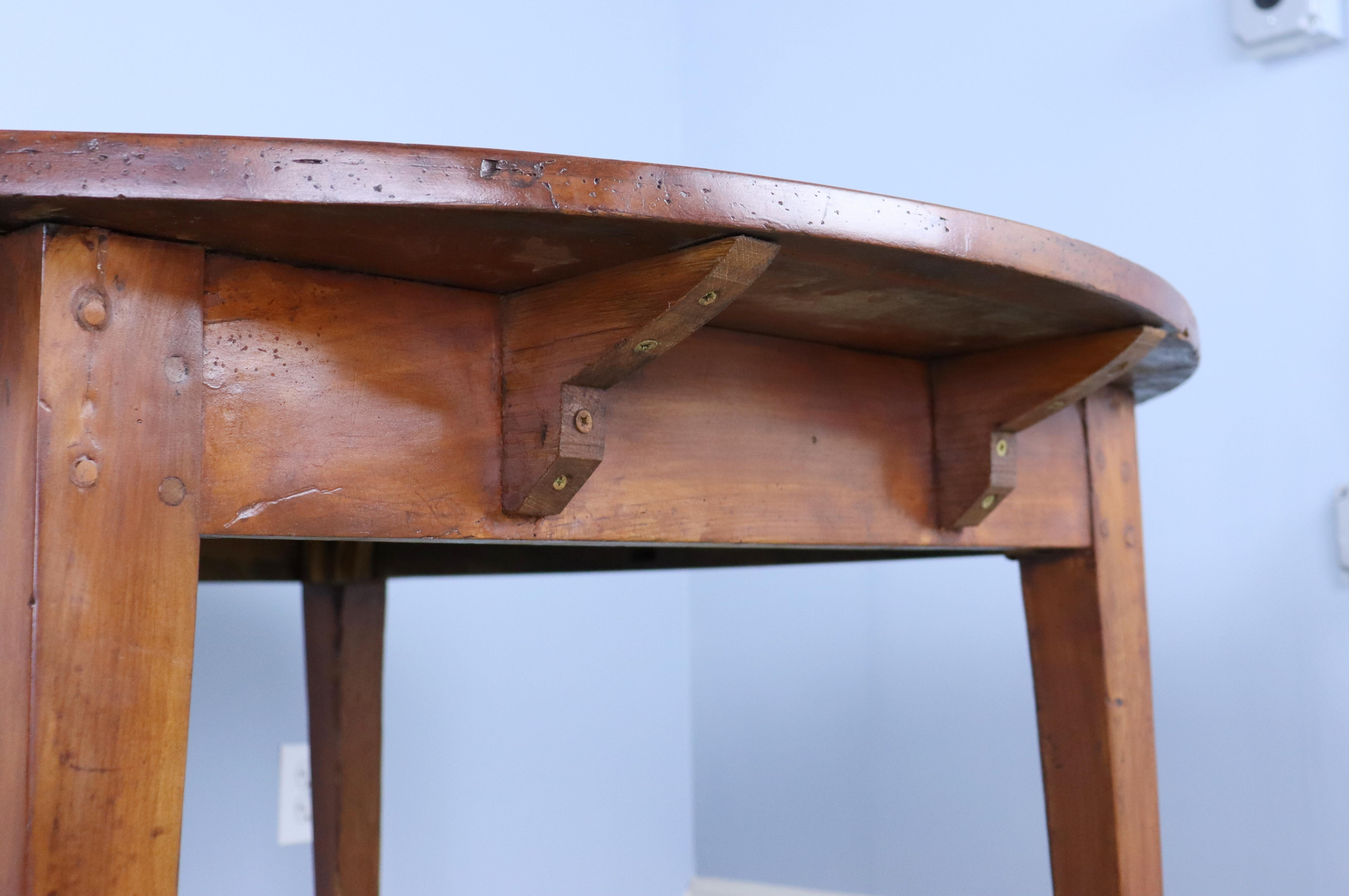 Round Antique Fruitwood Dining Table 3