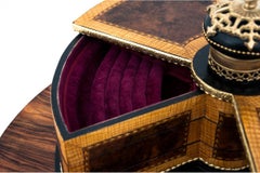 Round Antique Jewellery box, late XIX century.