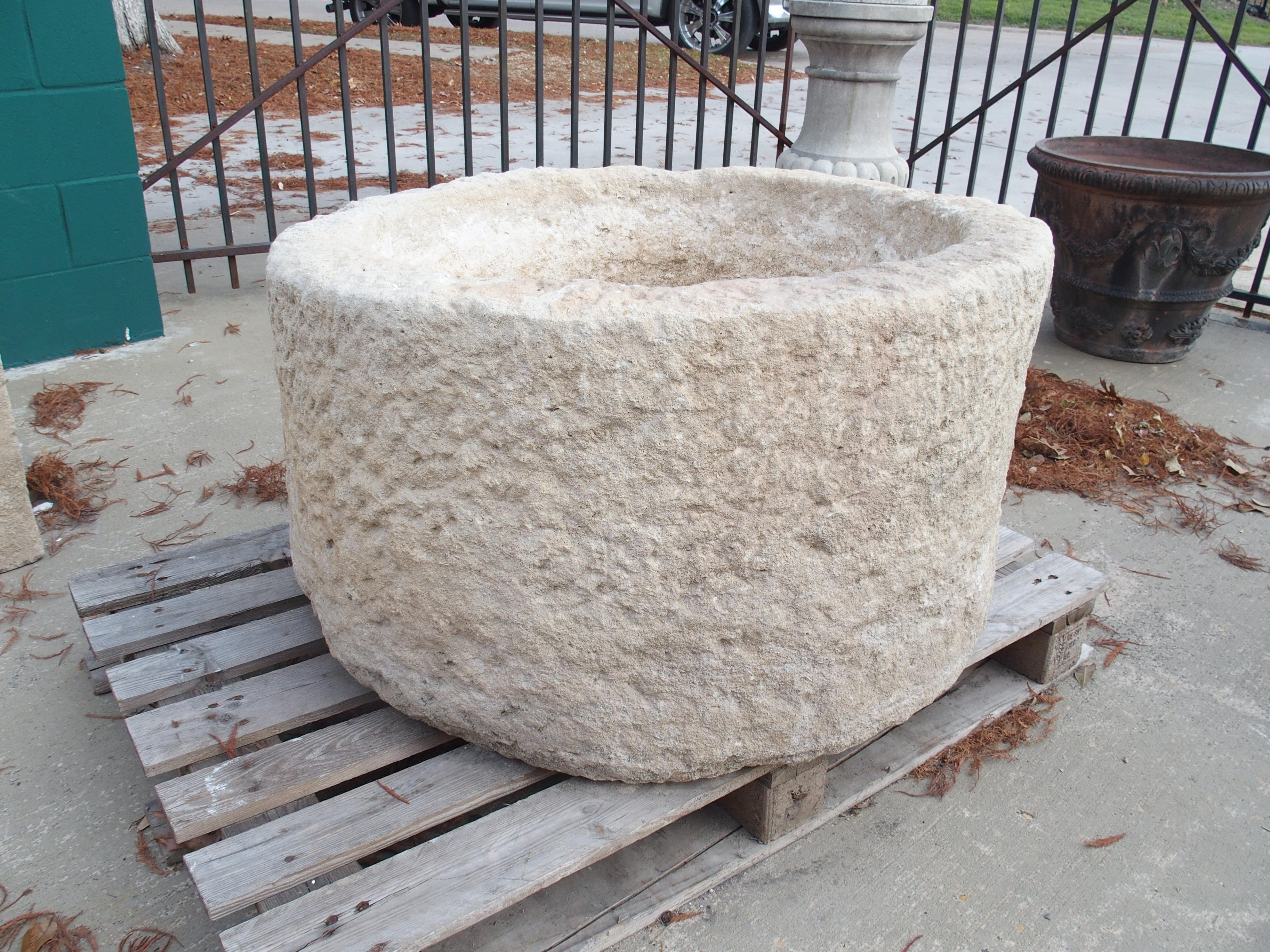 Round Antique Spanish Limestone Trough or Planter, 19th Century 4