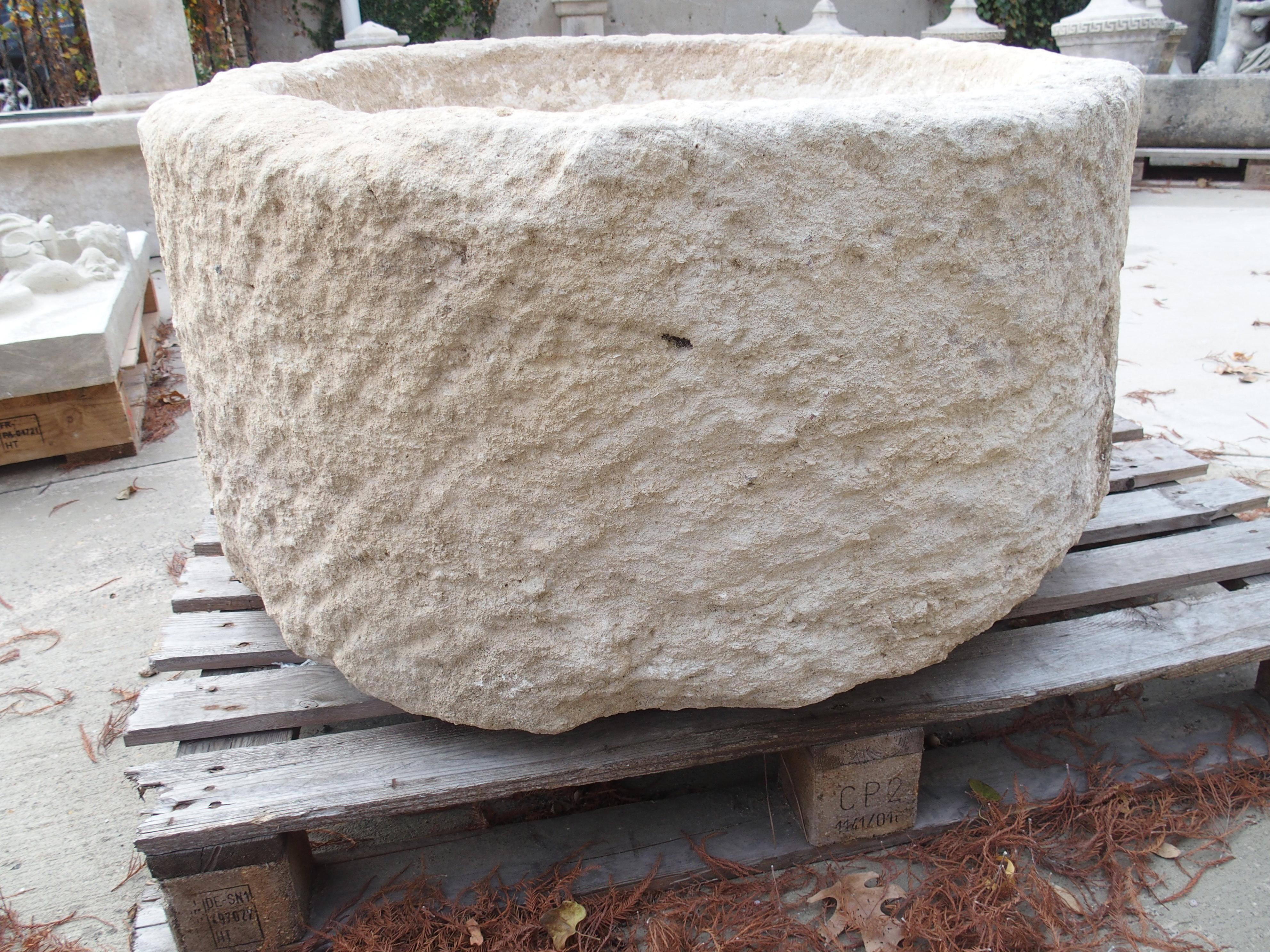 Stone Round Antique Spanish Limestone Trough or Planter, 19th Century