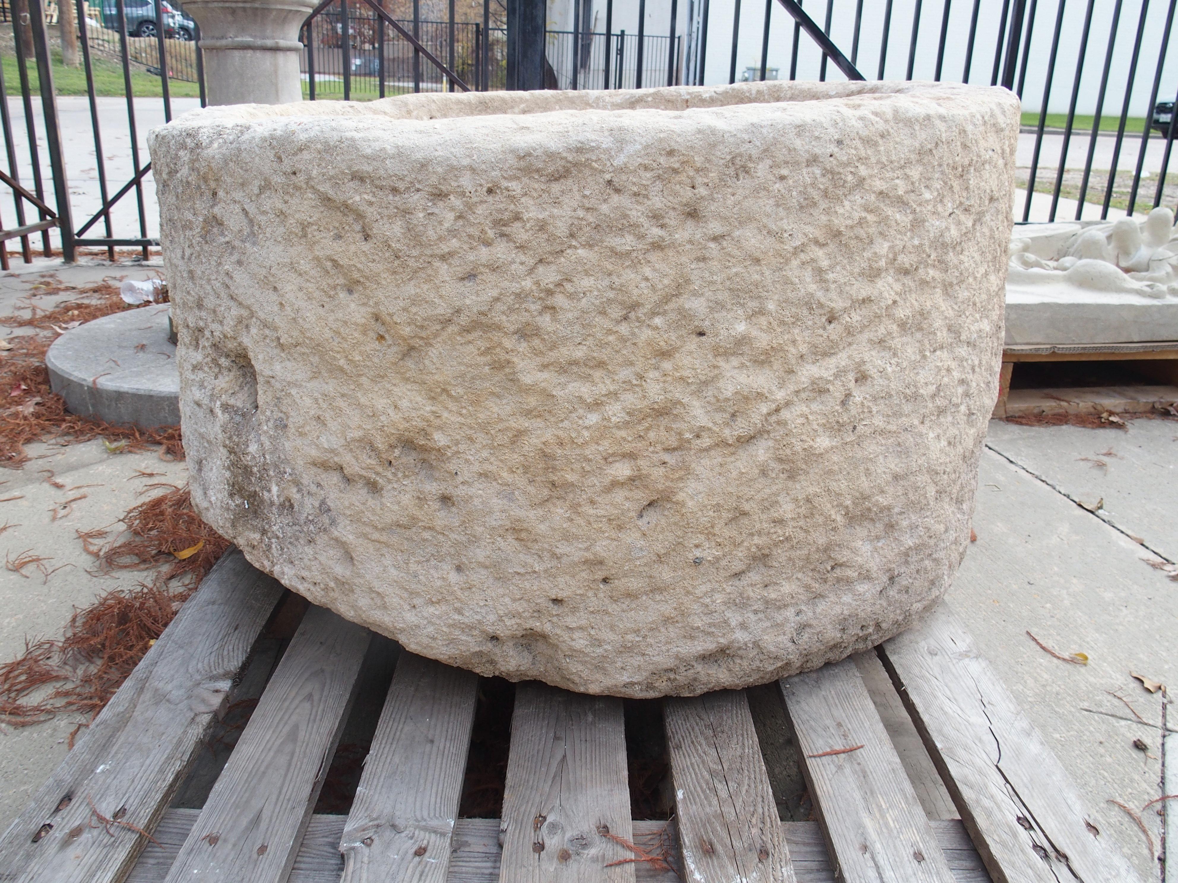 Round Antique Spanish Limestone Trough or Planter, 19th Century 1