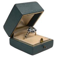 Round Aquamarine (Approx 2.30-Carats) Sapphire & Diamond Halo