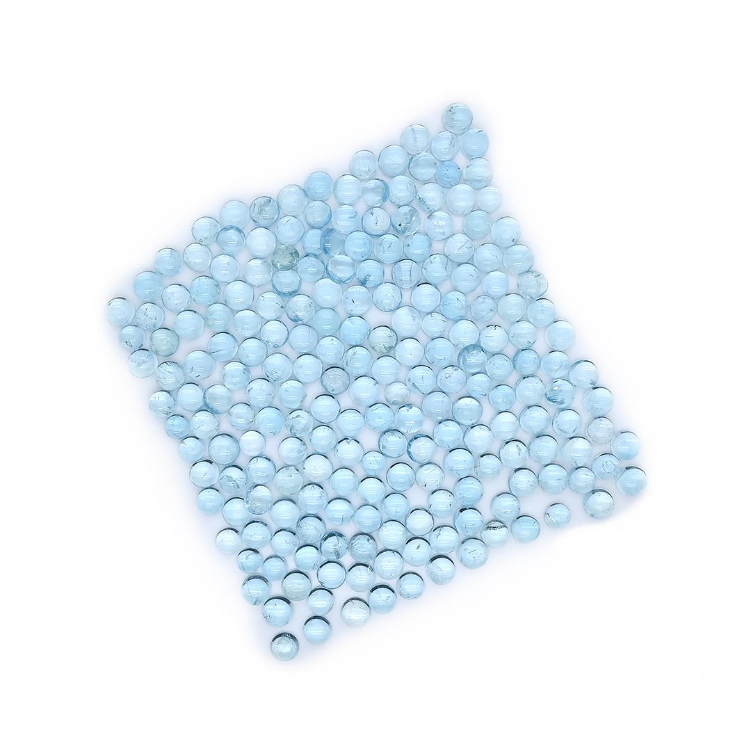 Women's or Men's Round Aquamarine Cabochons Cts 105.90 For Sale