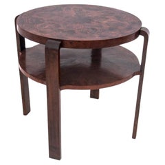 Round Art Deco Coffee Table, Czechoslovakia, 1950s