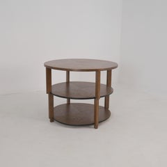 Round Art Deco Coffee Table Model 160 in Oak, Asko-Avonius Lahti 1930s