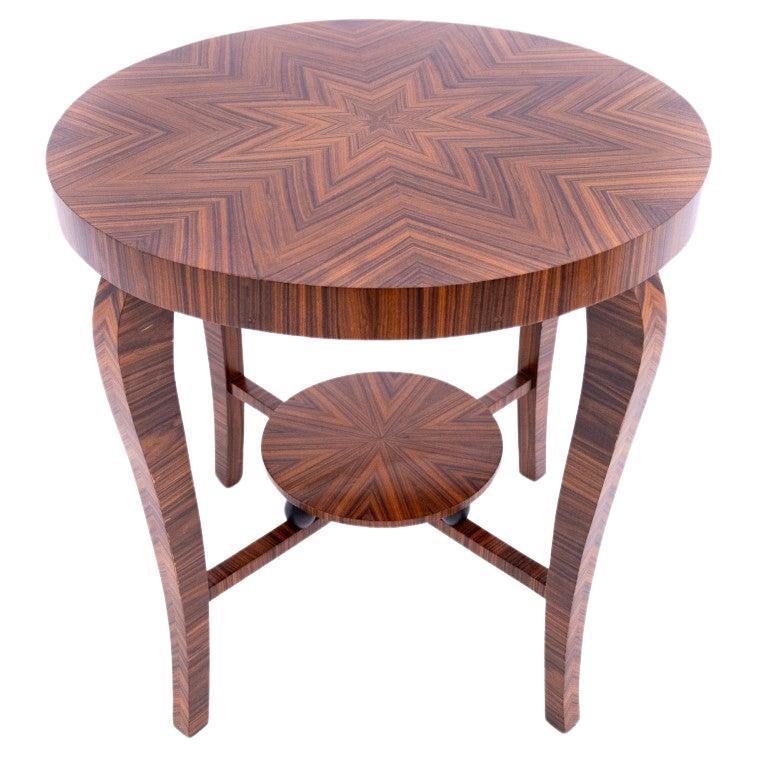 Round Art Deco coffee table, Poland, mid 20th century. after renovation.