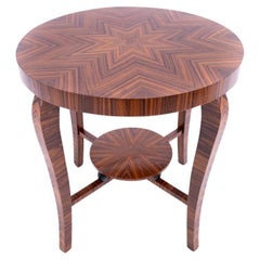 Vintage Round Art Deco coffee table, Poland, mid 20th century. after renovation.