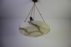 Lámpara colgante redonda de cristal de estilo Art Déco, década de 1930, Alemania