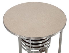 Round Art Deco Machine Age Chrome Cigar Table Kisco Company