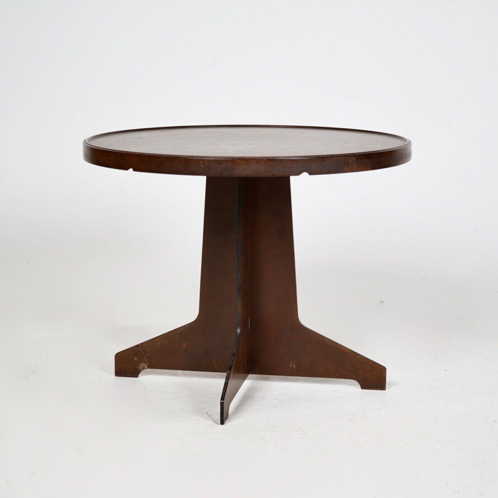 Mid-Century Modern Round Art Deco Rare Bakelite Brown Side Table For Sale