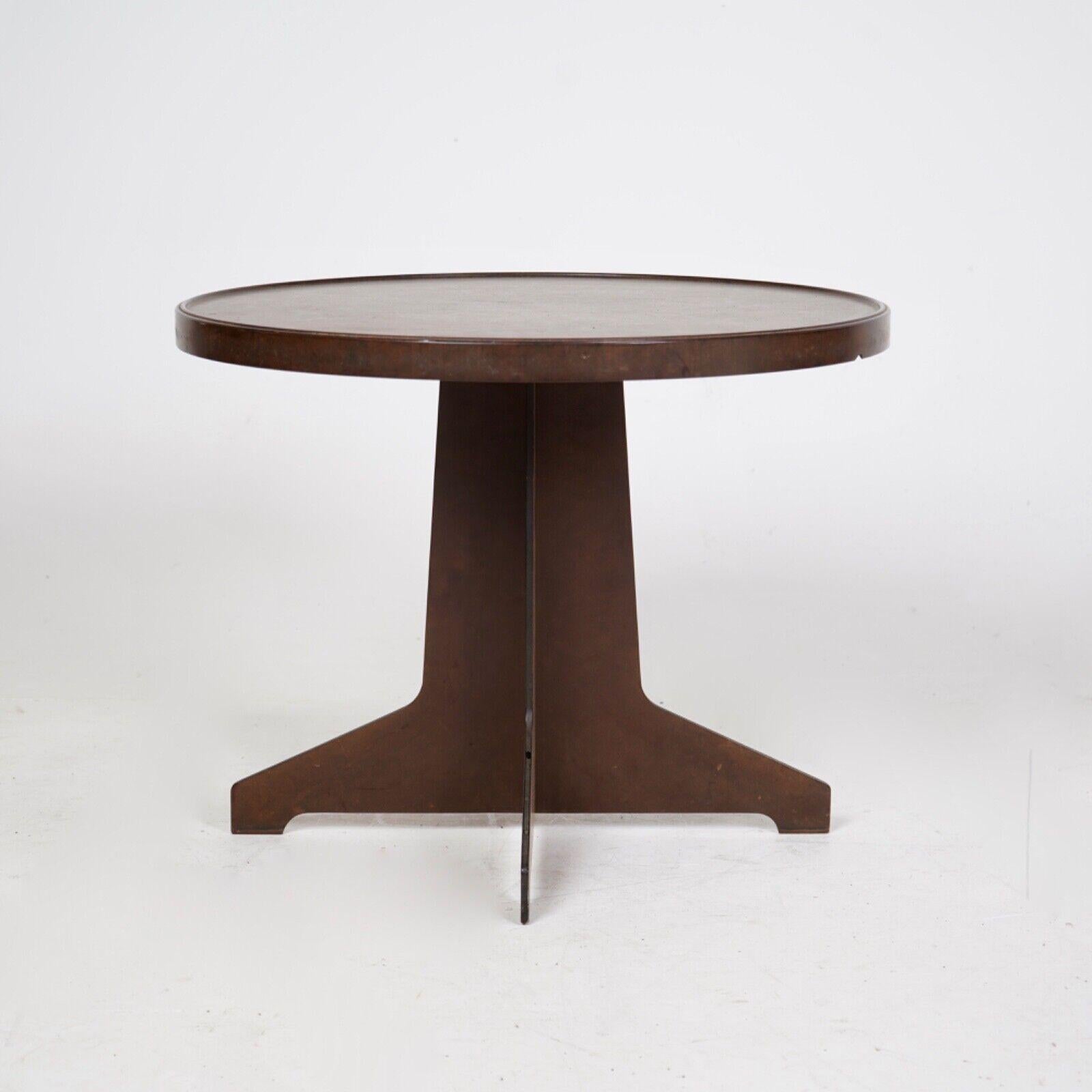 British Round Art Deco Rare Bakelite Brown Side Table For Sale