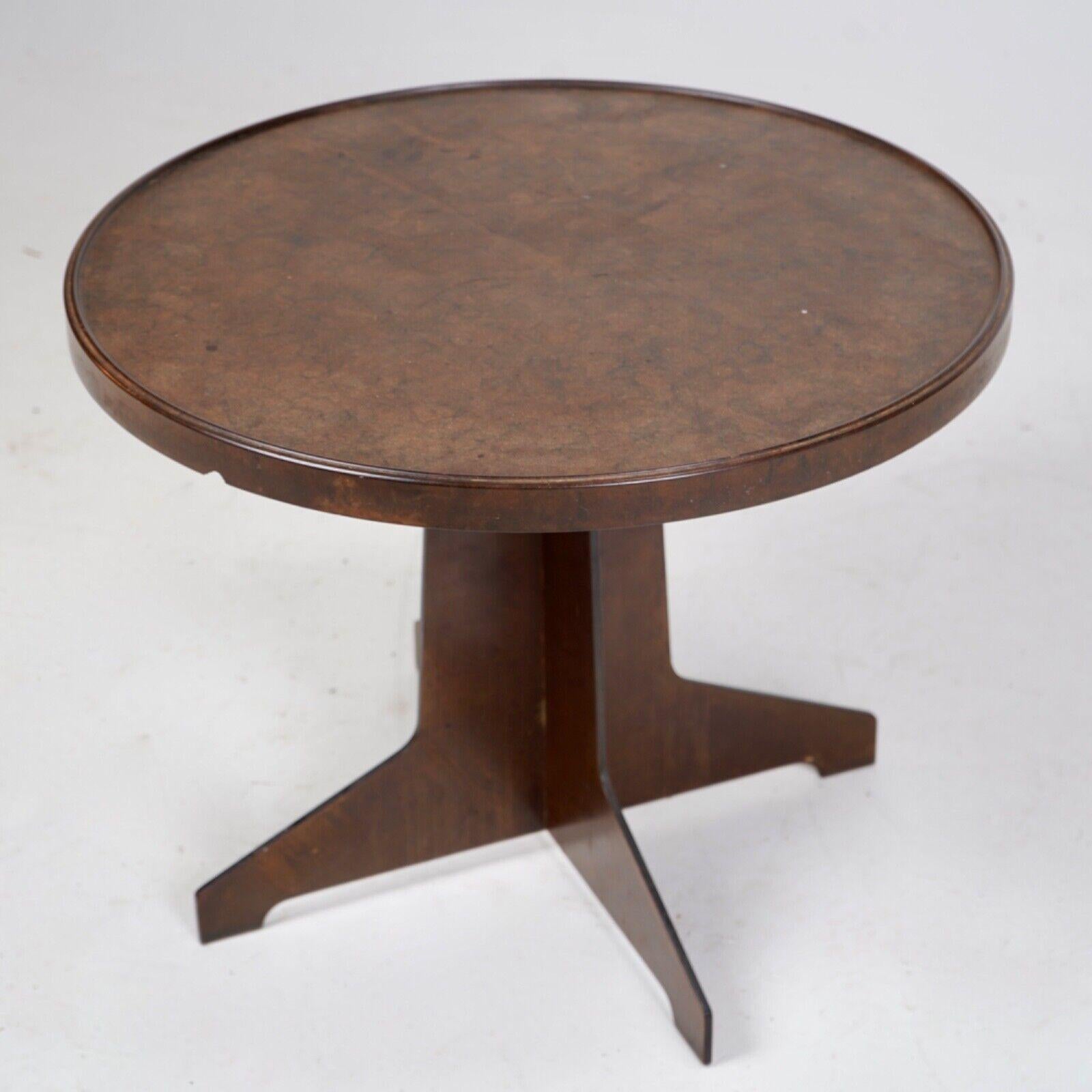 20th Century Round Art Deco Rare Bakelite Brown Side Table For Sale
