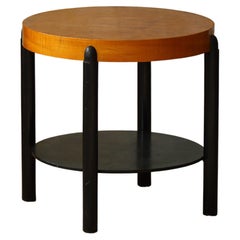 Round Art Deco Side Table in Birch, By a Danish Cabinetmaker, 1940s