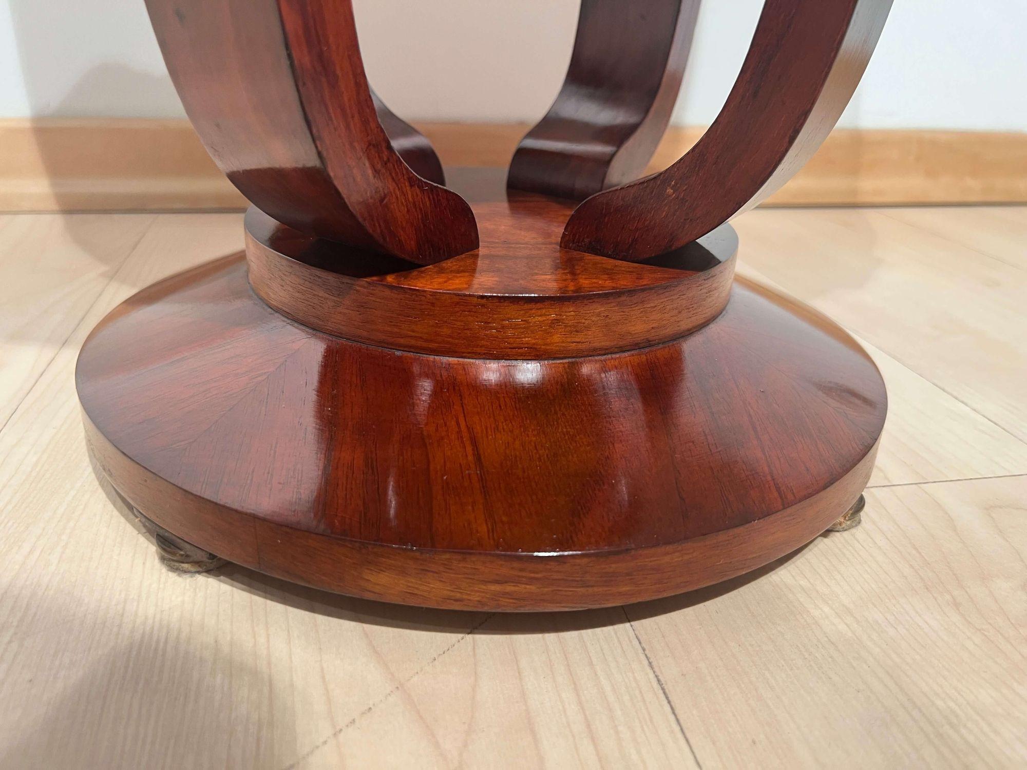 Round Art Deco Side Table, Walnut Veneer, France, circa 1930 7