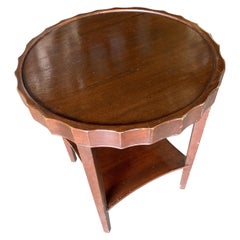 Round Art Deco Smoking Side Two-Tier Table with Bottle Cap Top