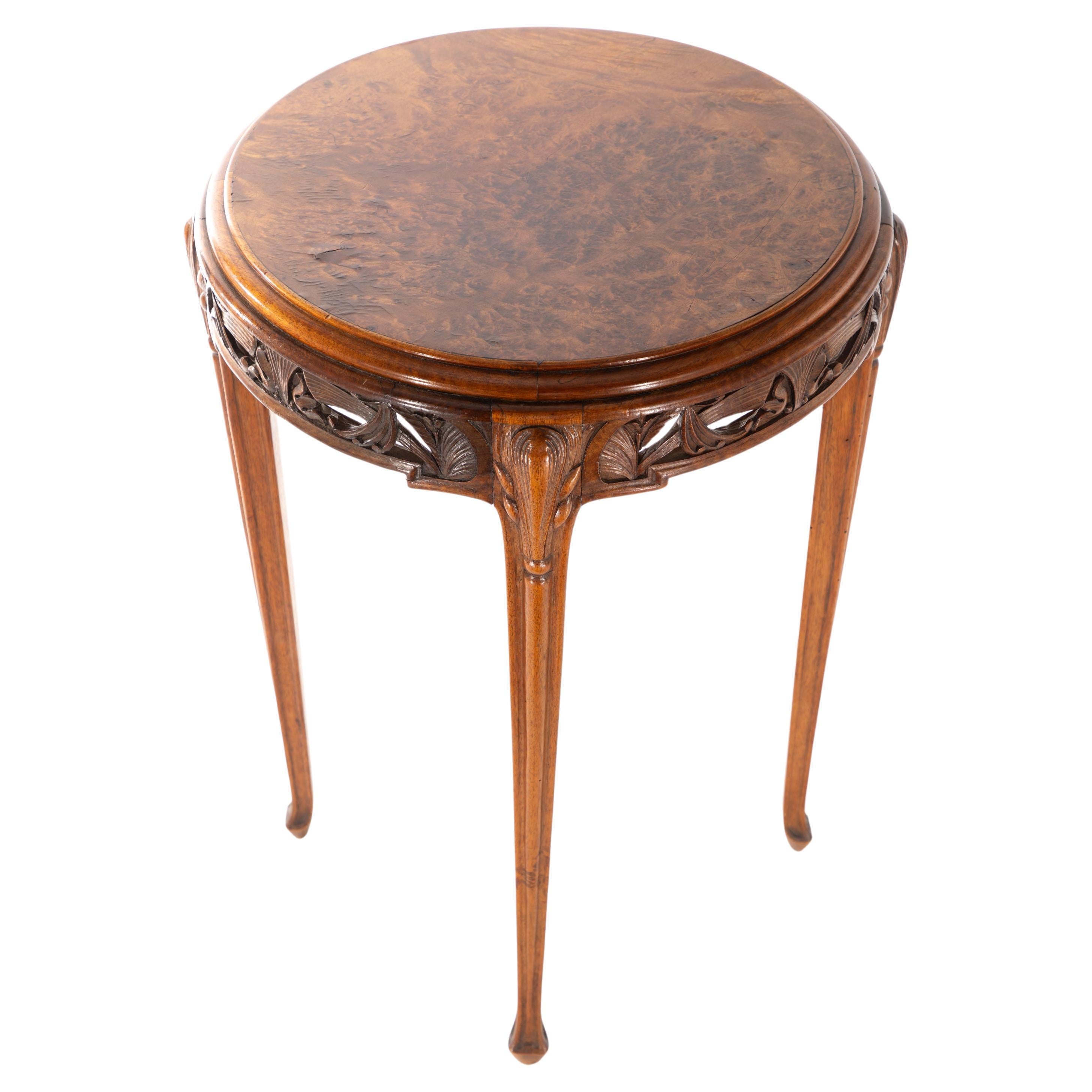 Round Art Deco Style End Table For Sale