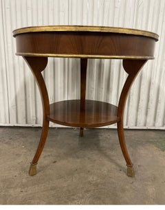 Round Art Deco Style Two Tiered Side Table by Baker