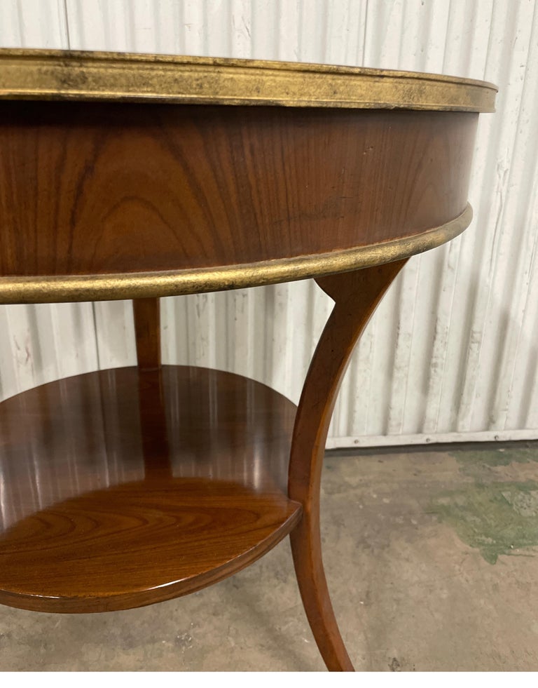 Round Art Deco Style Two Tiered Side Table by Baker For Sale at 1stDibs