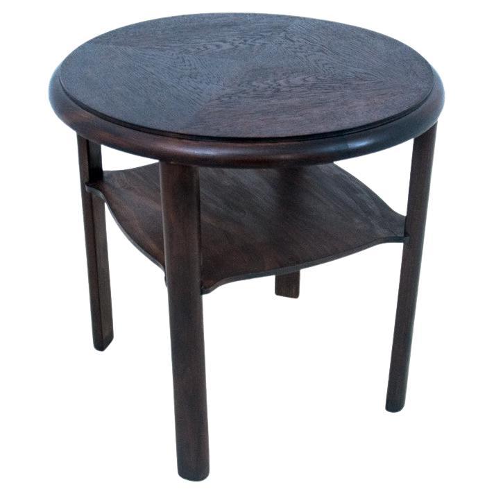 Round Art Deco Table, Poland, 1940s, Renovated For Sale