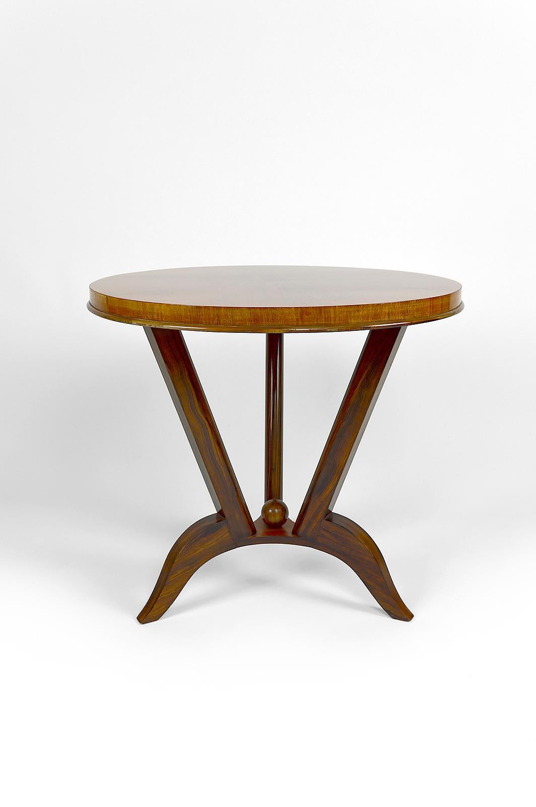 Round Art Deco Trompe-l'Oeil Side Table, France, Circa 1930 1