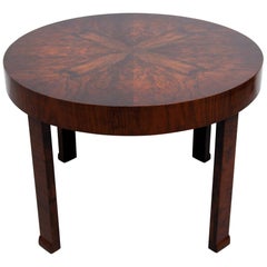 Round Art Deco Walnut Side or Coffee Table