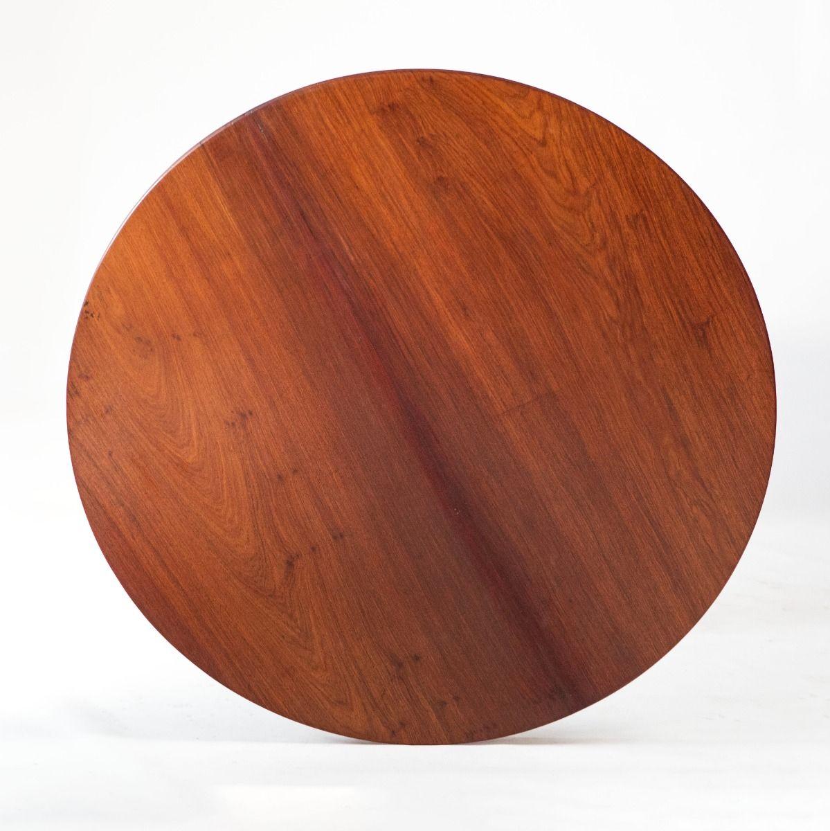 A large and striking round dining table crafted from solid Nara wood – a rare and noble hardwood, formerly recognized as the national tree of the Philippines.

The tabletop (Dia:150 cm) is composed of two wide planks and rests on a centrally