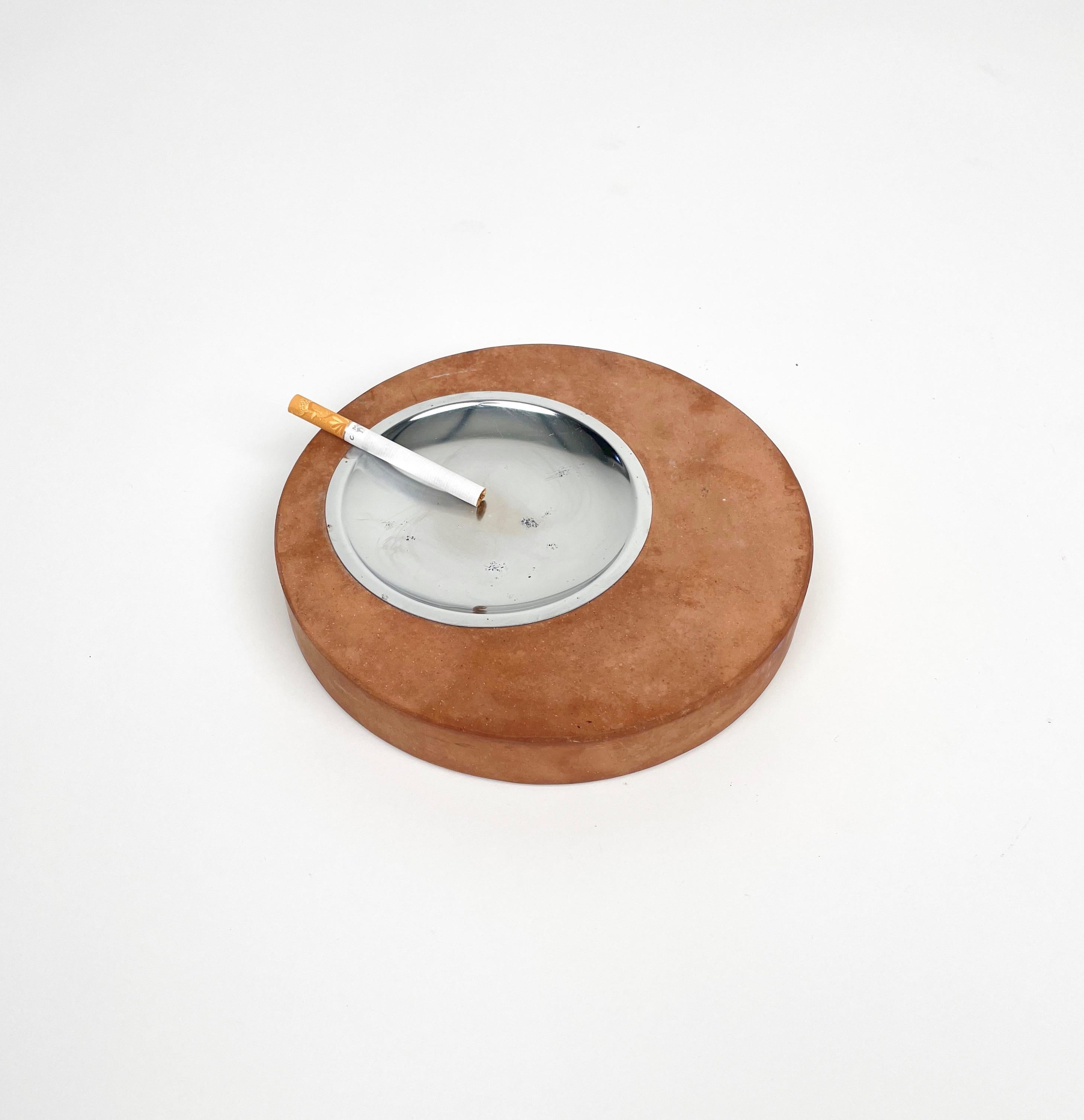 Round Ashtray or Vide-Poche in Terracotta by Fratelli Mannelli, Italy, 1970s For Sale 1