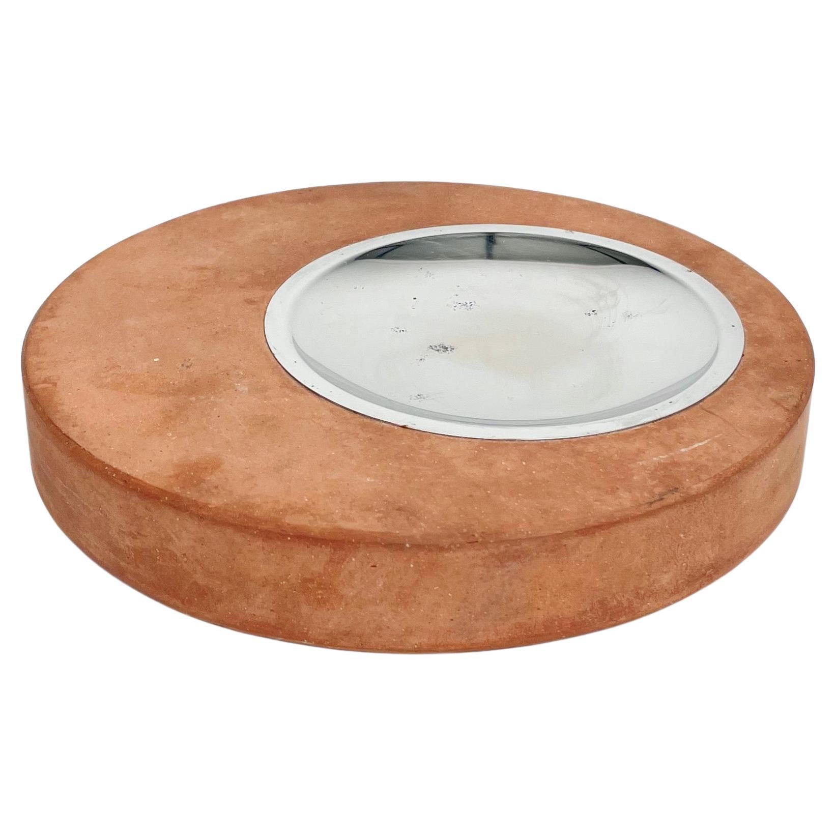 Round Ashtray or Vide-Poche in Terracotta by Fratelli Mannelli, Italy, 1970s For Sale