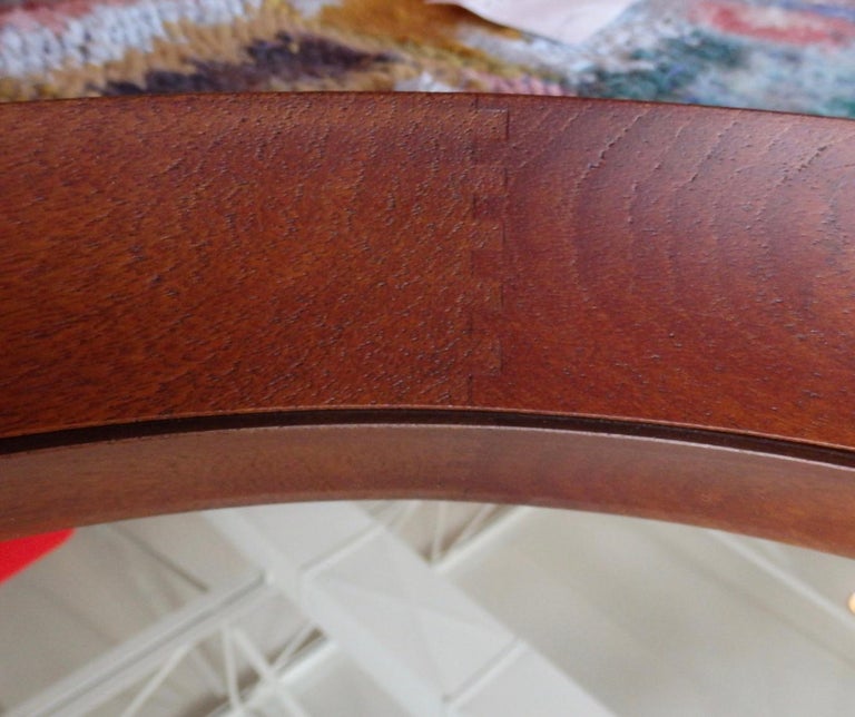 Round Asymmetric Frame Danish Wall Mirror Attributed to Pedersen Hansen