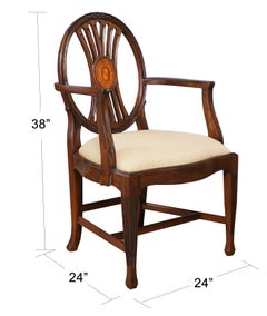 Round Back Inlaid Chairs, Set of 10