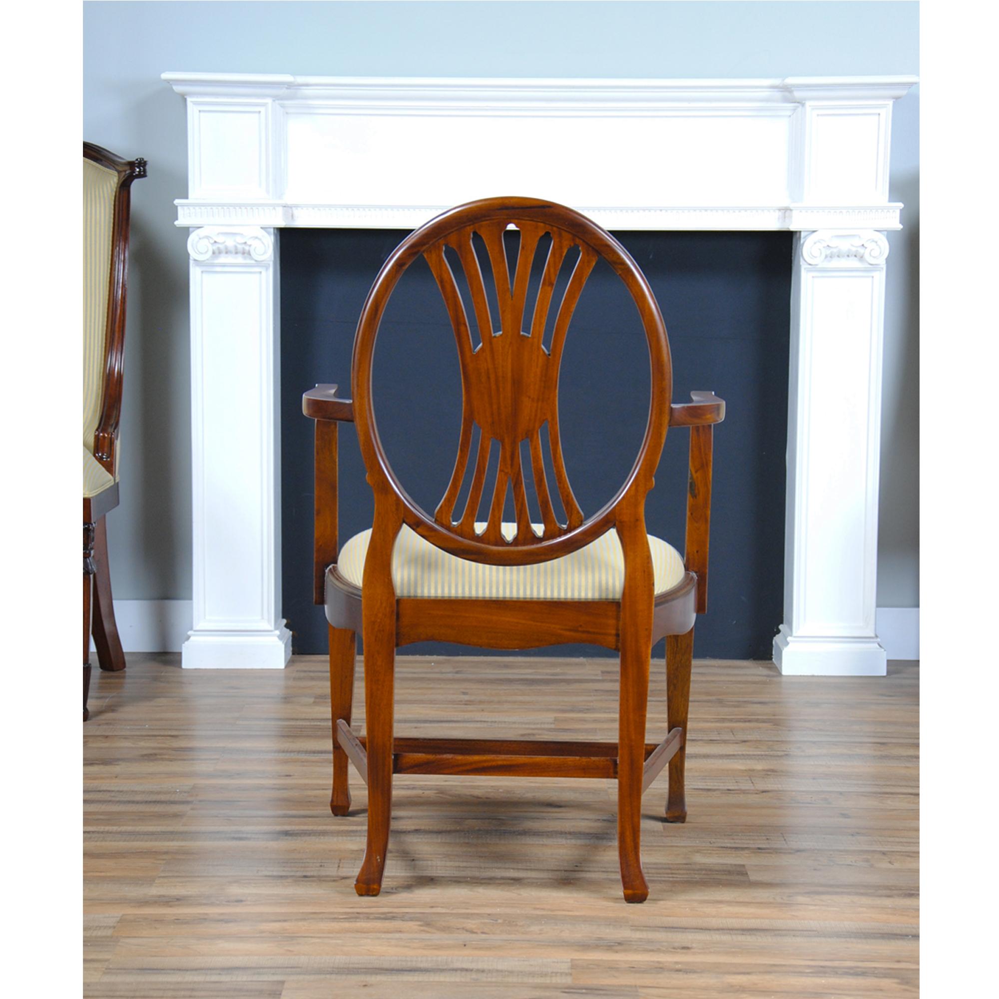Hand-Carved Round Back Inlaid Chairs, Set of 10 For Sale
