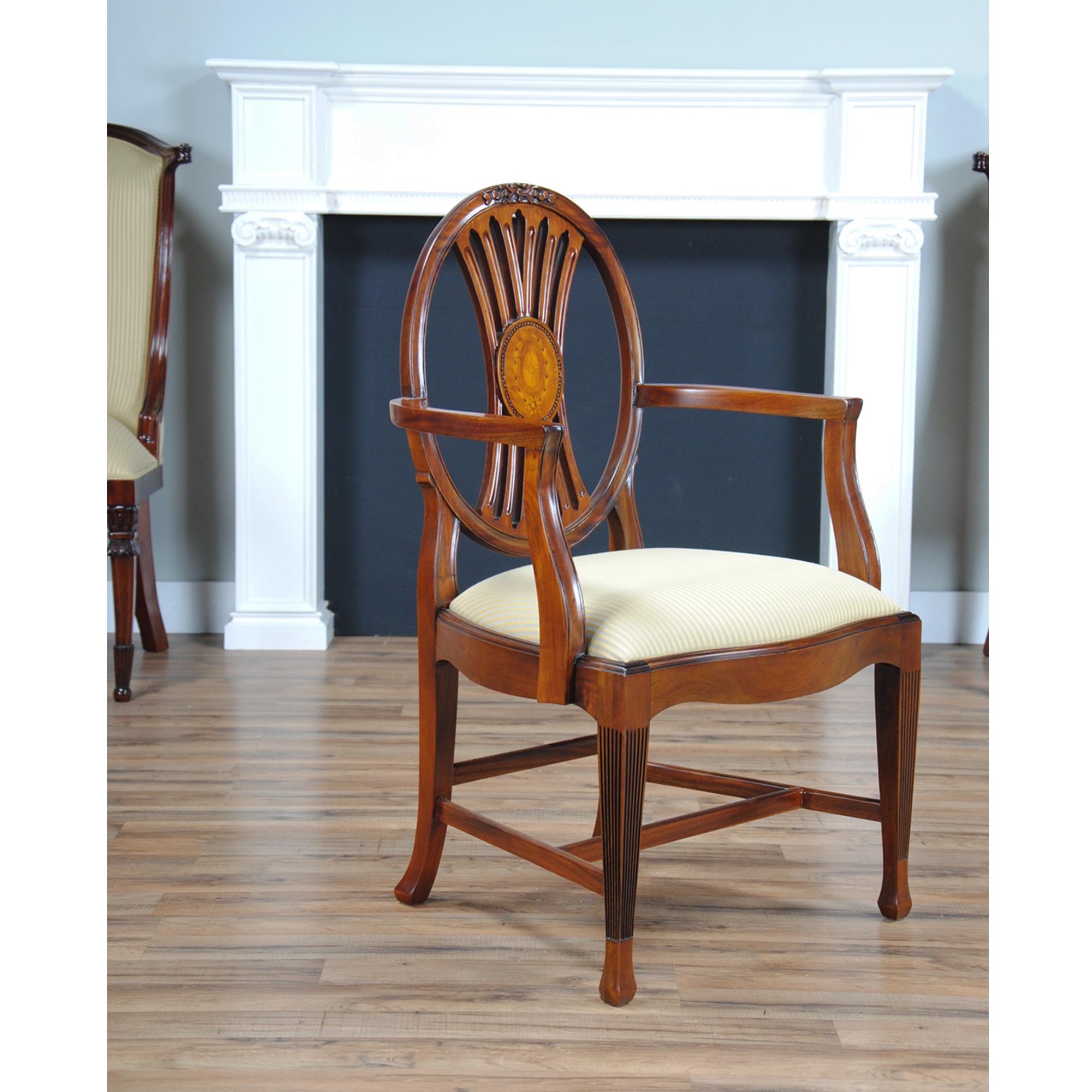 Round Back Inlaid Chairs, Set of 10 In New Condition For Sale In Annville, PA