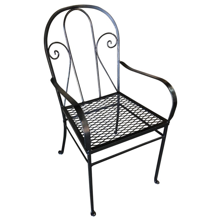 Round Back Iron Patio/Outdoor Lounge Chair For Sale at 1stDibs