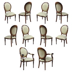 Chaises à dossier rond en acajou, ensemble de 10