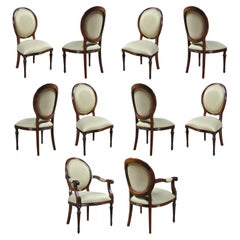 Round Back Mahogany Chairs, Set of 10