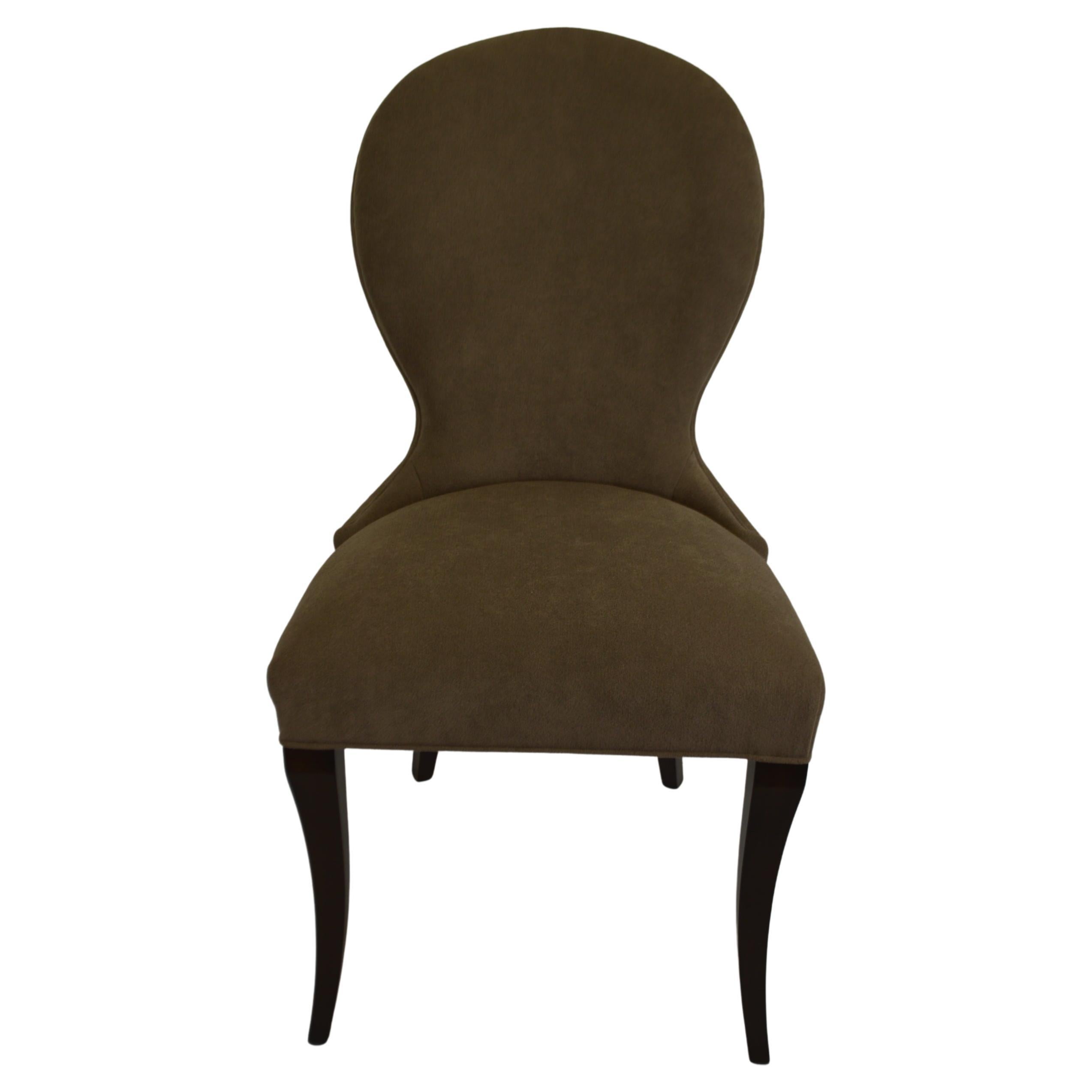 Round Back Upholstered Dining Chair for Custom Finish For Sale