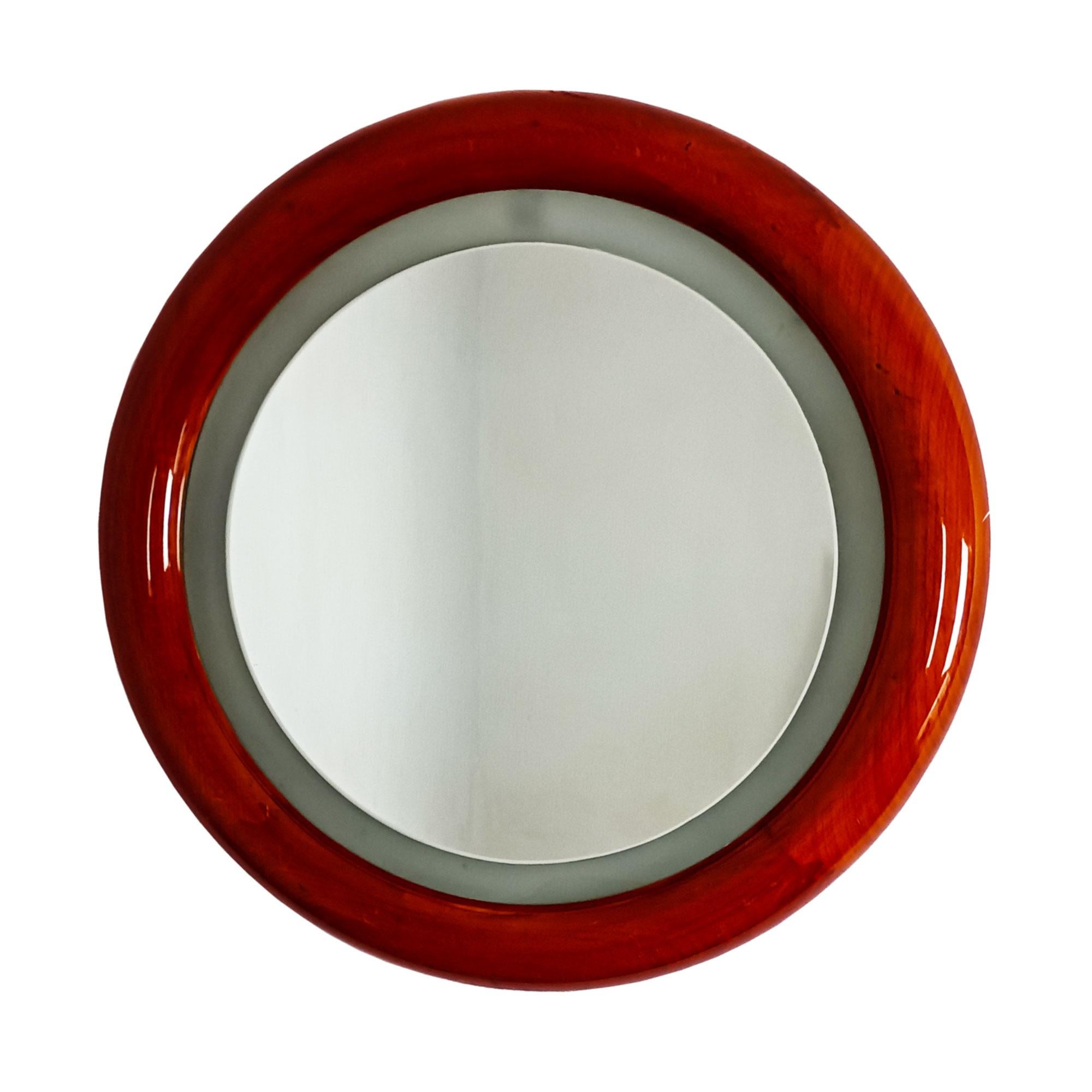 Mid-Century Modern Miroir rond rétro-éclairé - Italie 1960 en vente