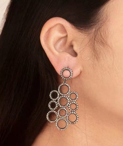 Runder Bail in Pave Diamant und 925 Silber Mode Ohrring