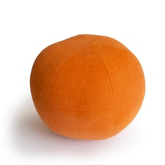 Round Ball Pillow in Orange Fabric