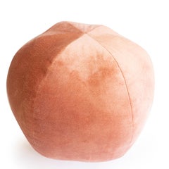 Round Ball Pillow in Soft Pink Velvet