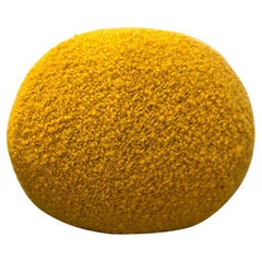 Round Ball Pillow with Pierre Frey's Opio Mohair and Alpaca Bouclé in Yellow