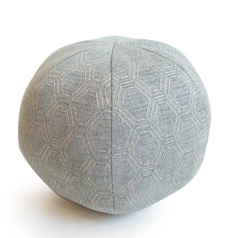 Round Ball Throw Pillow In Hexagonal Cotton Fabric For At 1stdibs Round Ball Throw Pillow In Hexagonal, Round Ball Pillows