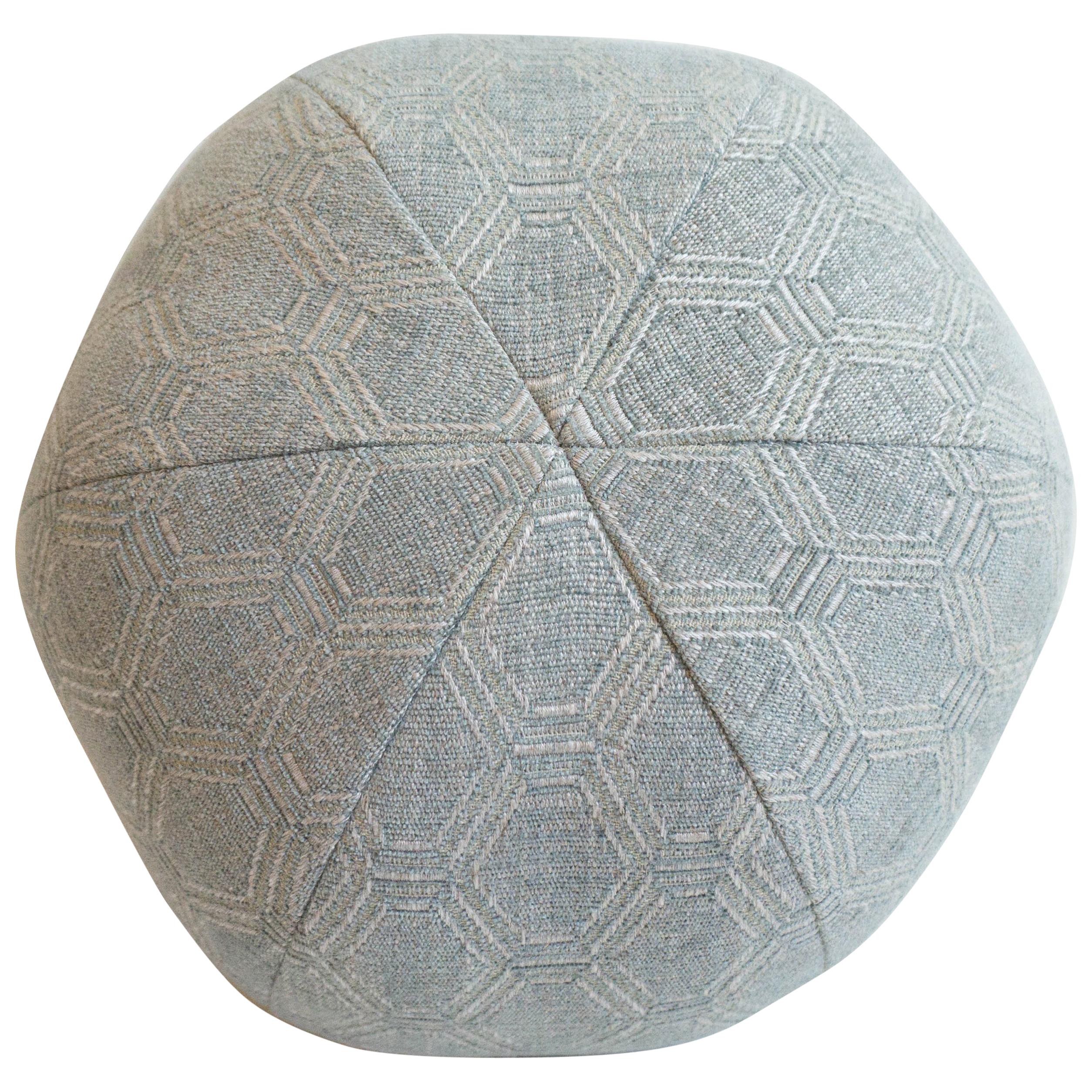 Round Ball Throw Pillow in Hexagonal Cotton Fabric For Sale at 1stDibs