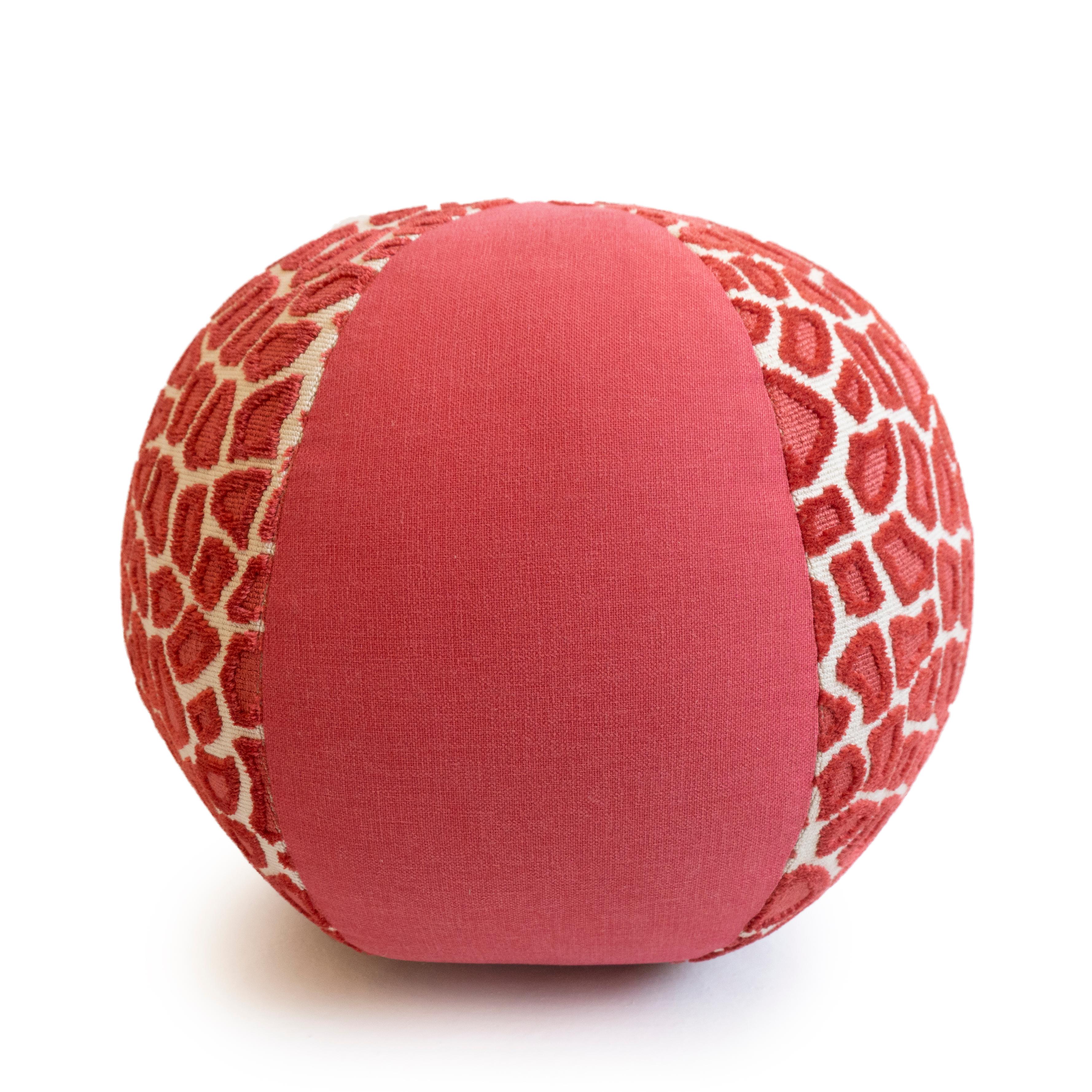 American Round Ball Throw Pillow in Leopard Print Cut Velvet